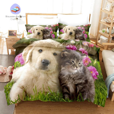 Housse de Couette Chien et Chat